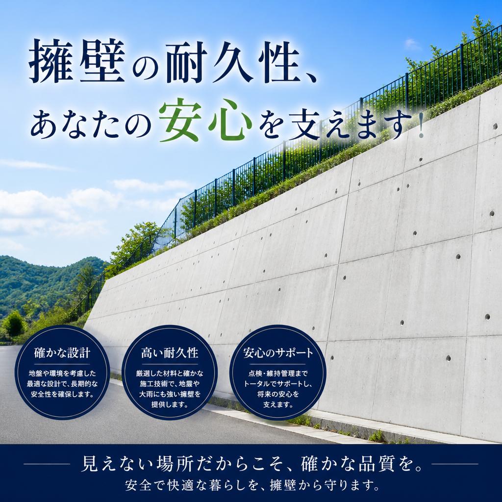 擁壁の耐久性、あなたの安心を支えます！