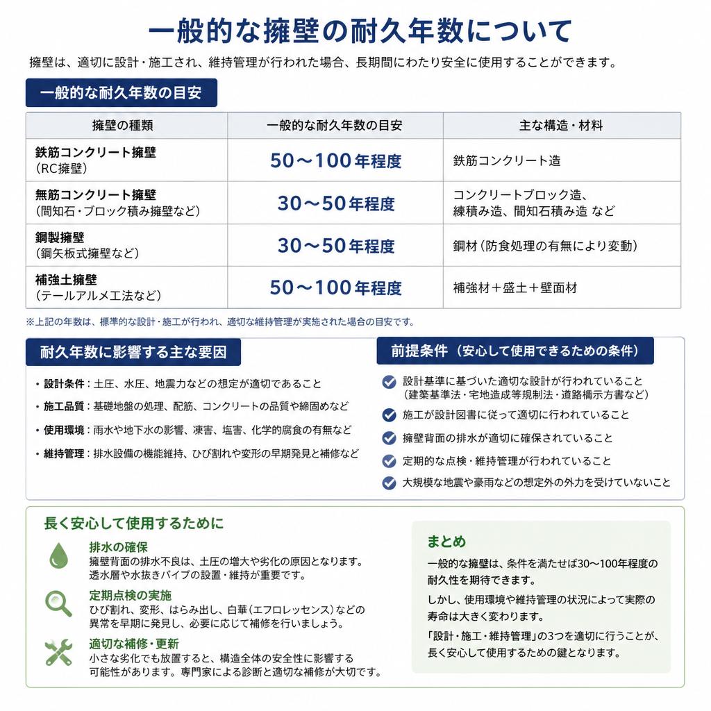 擁壁の耐久年数