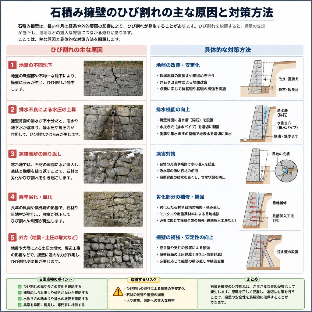 ひび割れの原因と対策